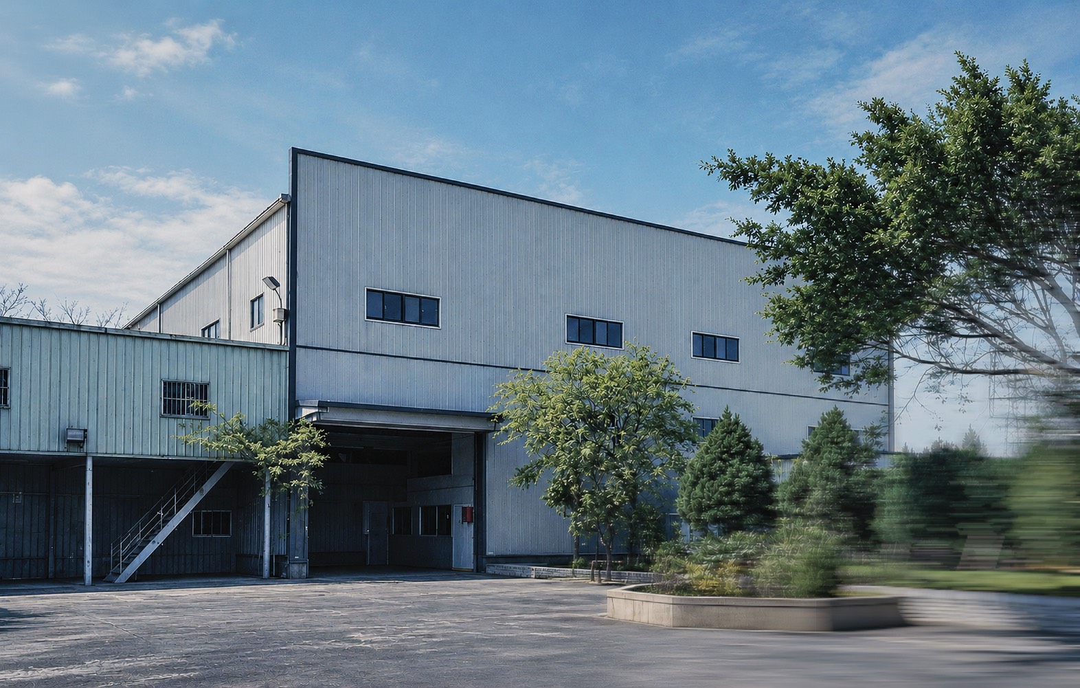 Architectural detail of a modern industrial building